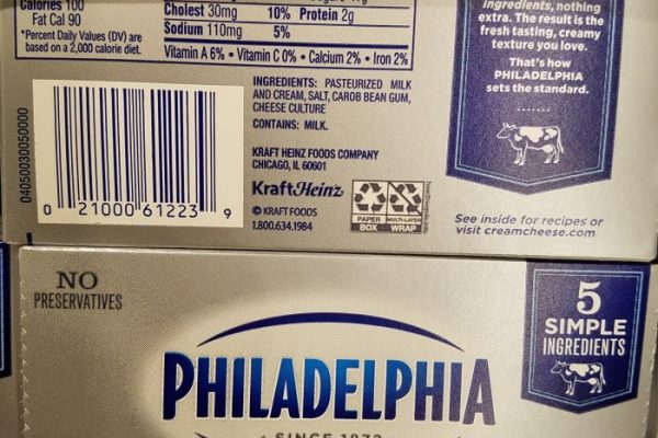 Philadelphia cream cheese nutrition