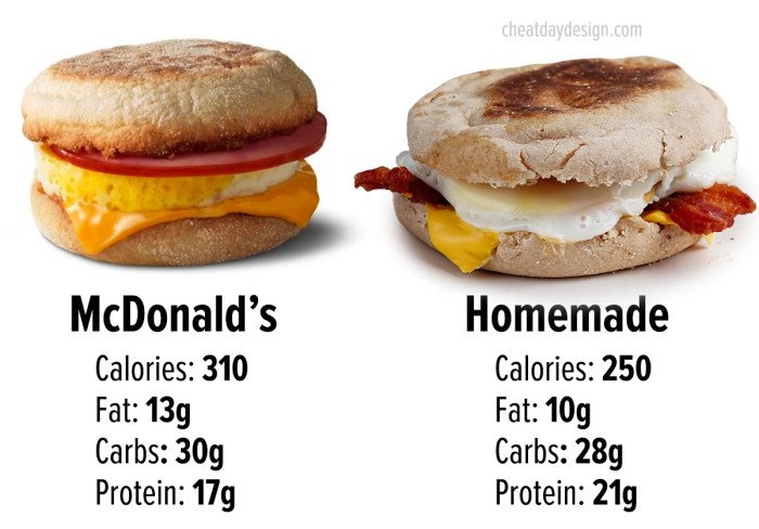 Egg cheese mcmuffin nutrition