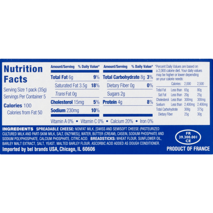 Laughing cow cheese nutrition facts