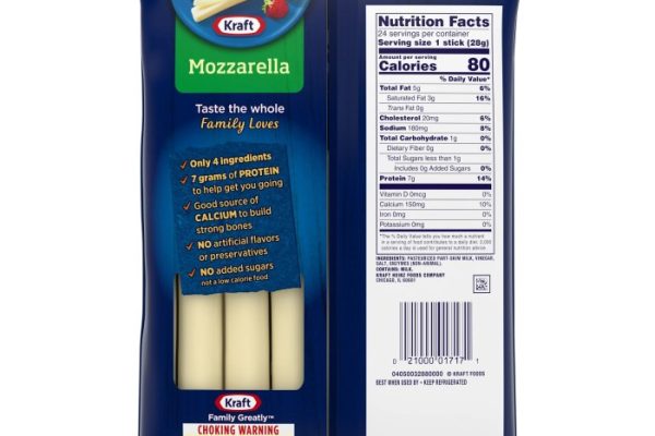 Kraft mozzarella string cheese nutrition