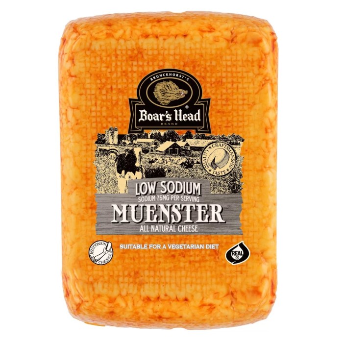 Boar's head muenster cheese nutrition facts