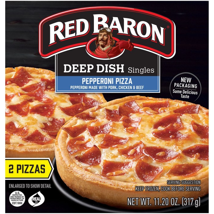 Red baron cheese pizza nutrition