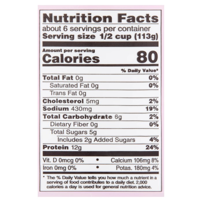 Nutrition facts cottage cheese low fat