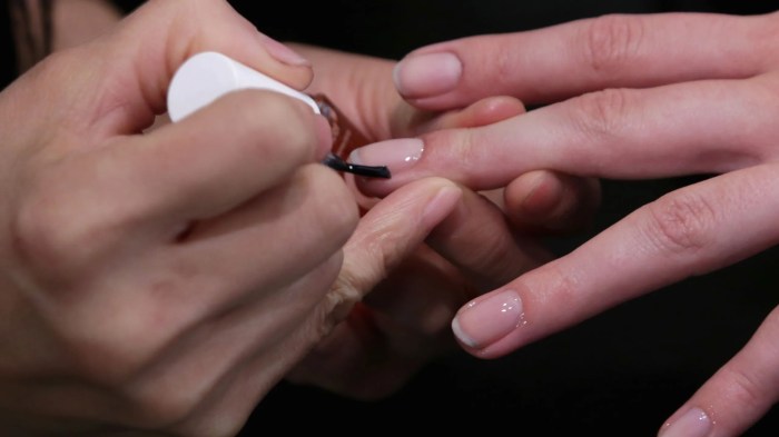 Clear polish on nails