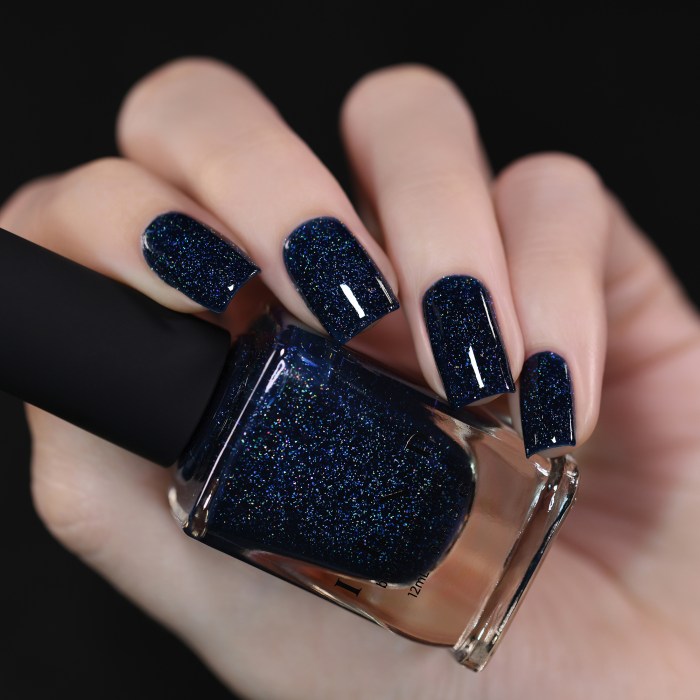 Blue black nail polish