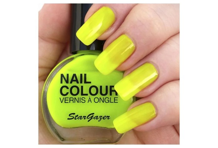 Yellow neon nail polish