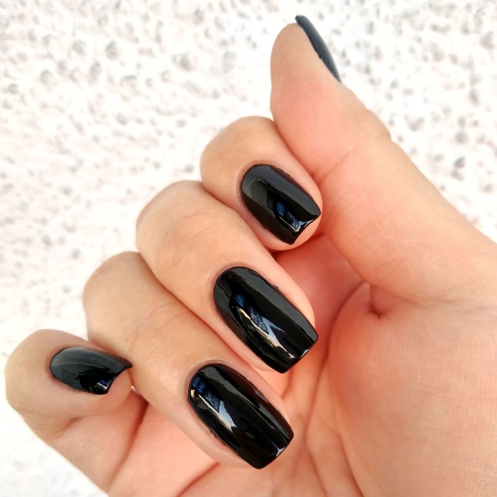 Metallic black nail polish