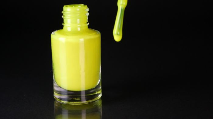 Yellow neon nail polish